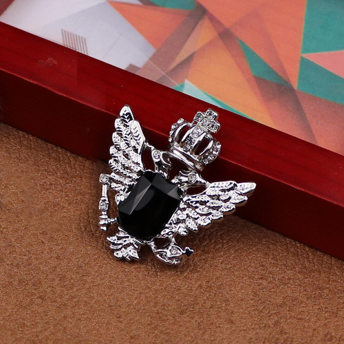 5 Classic Eagle Head Lapel Pin For Men In Sleek Silver 5 Pcs
