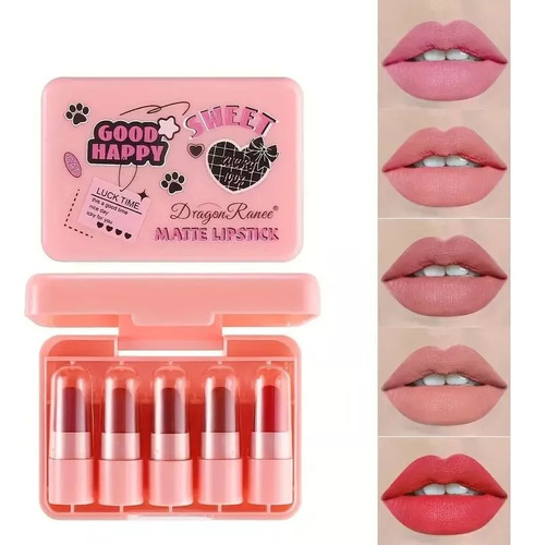 Set De 6 Mini Labiales En Barra Linea Kawaii By Dragon Ranee