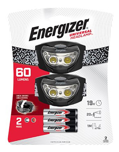 Linterna De Cabeza Manos Libres Energizer 60 Lumens 2ud.