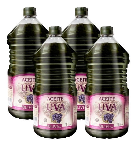 Aceite Pepitas De Uva Mendoza Olivi Hnos Bidon 3l Pack X4