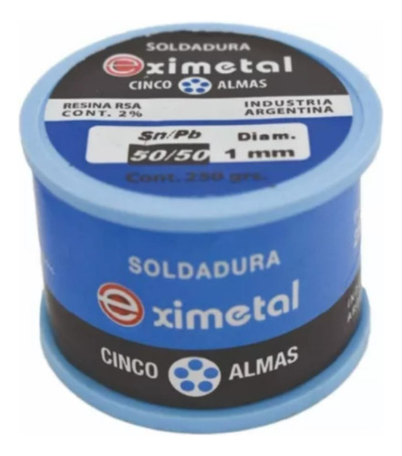 Estaño Eximetal 60/40 250 Grs De 1 Mm Electrónica Soldadura