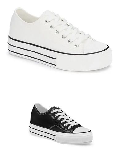 Tenis Sneaker Blanco Andrea Mujer Urbano Comodos Plataforma | Envío gratis