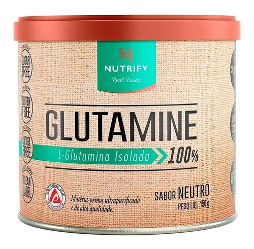 Glutamina Nutrify, 100% L-glutamina Isolada Glutamine 150g Sabor Neutro