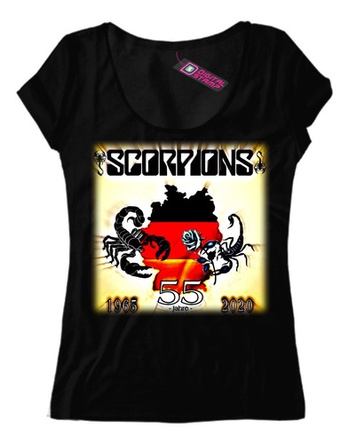 Remera Mujer Scorpions 55 Jahre Años T869 Dtg Premium