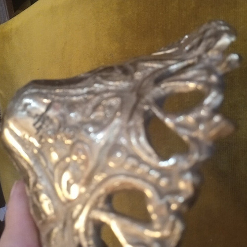Roseton Antiguo De Bronce Base Para Lampara O Velador Floron (Usado)