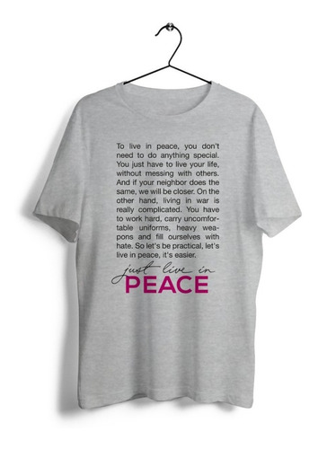 Remera Dama World In Peace - Manifesto - 100% Algodón Peru