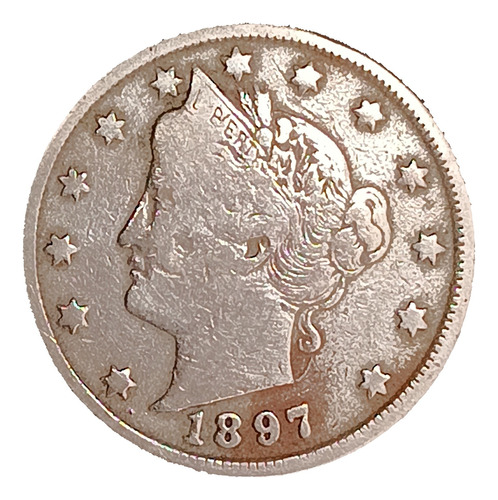 Estados Unidos 5 Cents 1897 Bueno Km 112