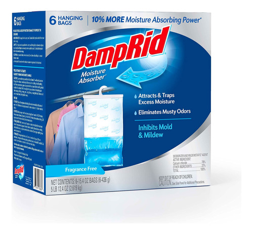 Damprid Absorbedor De Humedad Colgante Sin Fragancia, 15.4 O