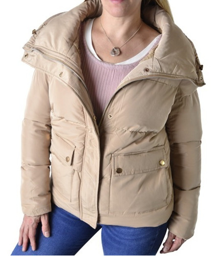 Campera De Abrigo Forrada En Piel Corta Mujer The Big Shop