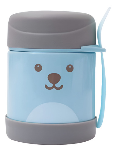 Pote Térmico Com Talher Infantil Gumy Azul 320 Ml Buba