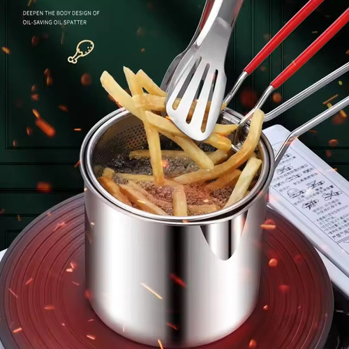 A Fritadeira De Aço Inoxidável Pote Japonês Tempura Com