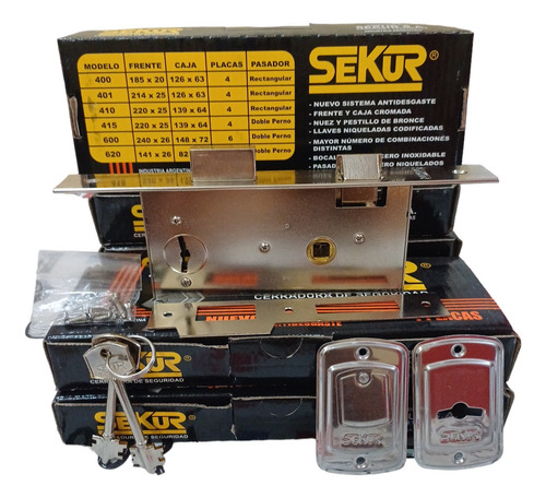 Cerradura Sekur 410 4 Placas Antidesgaste