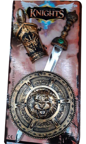 Disfraz Juego De Gladiador Espada Escudo Armadura Color Plat