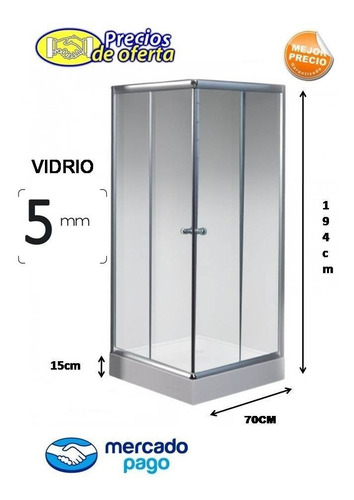 Box Cabina De Ducha 70x70 Cuadrada 5mm + Rec Oferta!!!