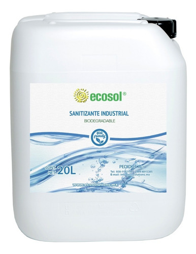 Imagen 1 de 1 de Sanitizante Industrial 20l, Biodegradable, Ecosol