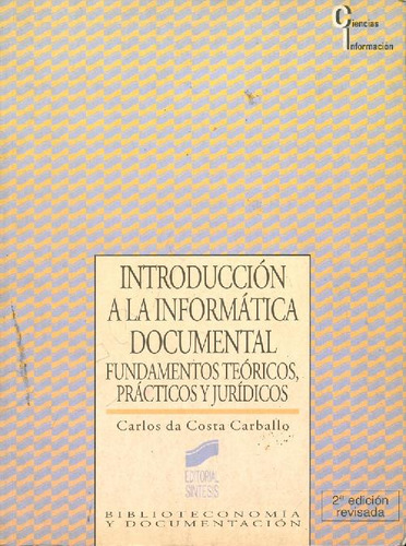 Libro Introduccion A La Informatica Documental: Fundamentos