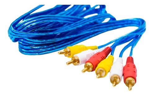 Cable Adaptador Rca A Rca 3x3 Audio Video Punta Dorada 3m