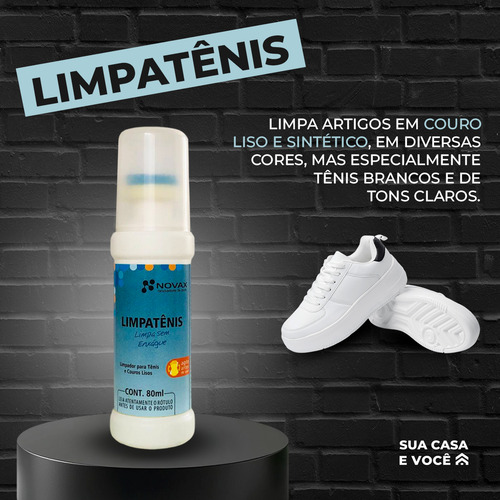 Limpa Tênis Couro Liso Sintético Sapato Limpeza Sem Enxágue