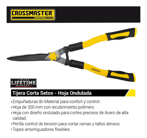 Imagen 2 de 4 de Tijera Corta Setos Cercos Hoja Ondulada Crossmaster 9937882