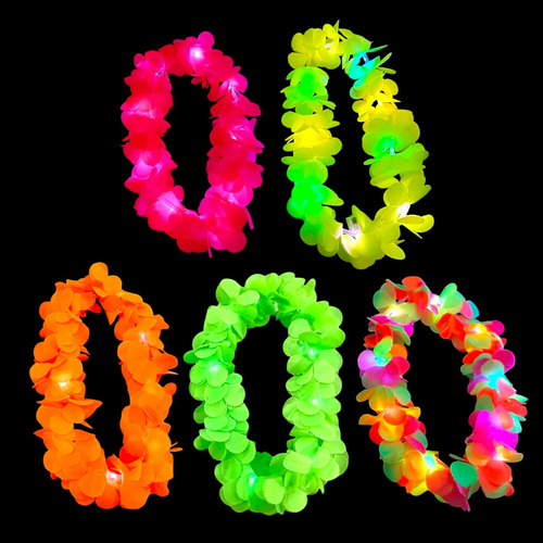 Collar Luminoso Fluo Con Luz X1 Cotillón Carioca Para Fiesta Naranja Fluo