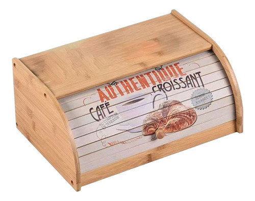 Panera Caja Madera Cesta De Pan Cuadrada 38x26cm