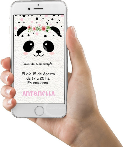 Panda Invitación Tarjeta Digital Virtual Whatsapp