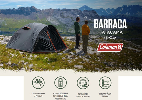 Barraca 4 Pessoas Importada Coleman Eua Impermeável Trilha