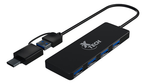 Usb Hub Con Adpatador Usb-c Y Usb-a Con 4 Puertos Usb