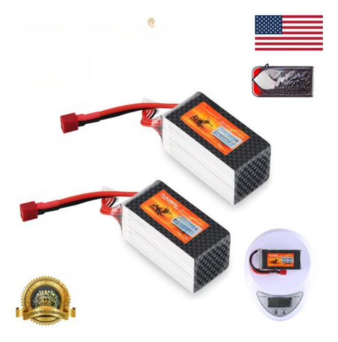 2pcs 4s 14.8v 1500mah 45 C Li-polymer Batería W/decanos Ench