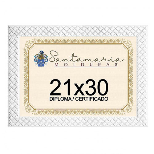 Imagem 2 de 3 de Kit 4 Molduras Diploma A4 21x30 3cm Relevo Branco