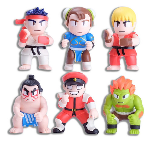Figuras De Coleccion Street Fighter 8cm Ryu Ken Chun-li 6pcs