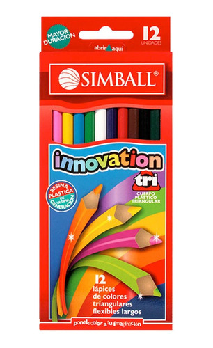 Lapices De Colores Simball Innovation X12 Tri Mayor Duración