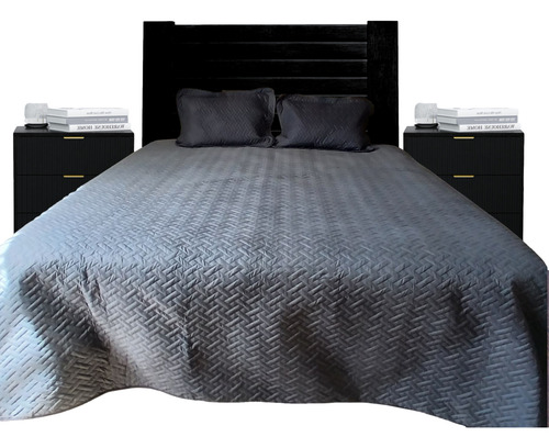 Edredon Ligero Colcha Ligera Doble Vista Adhed Textura Suave Color Gris Queen Size Diseño De La Tela Gris Oscuro/gris Claro