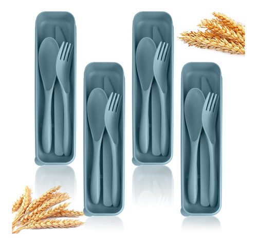 Utensilios De Viaje De Casa Con Estuche, Juego De Utensilios