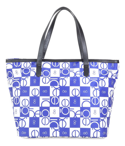 Bolsa Tote Para Mujer Cloe Material Reciclado Estampado Color Azul marino