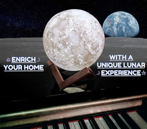 Lámpara De Luna 3d Galaxo (5.9 Pulgadas) Soporte De Ma...