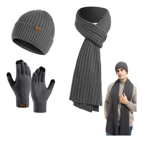 Conjunto Unisex De Tres Piezas De Gorro, Bufanda Y Guantes D