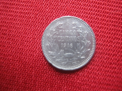 Chile 5 Centavos 1916 Plata 