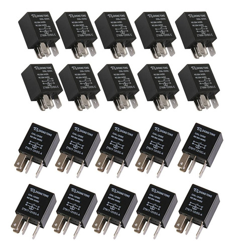 Paquete De 20 Dc 12v 20a / 30a Amp Spdt S 5 P Y 4p Para 2