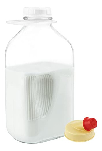 Botella De Leche De Vidrio Kitchentoolz De 64 Onzas Con Tapa