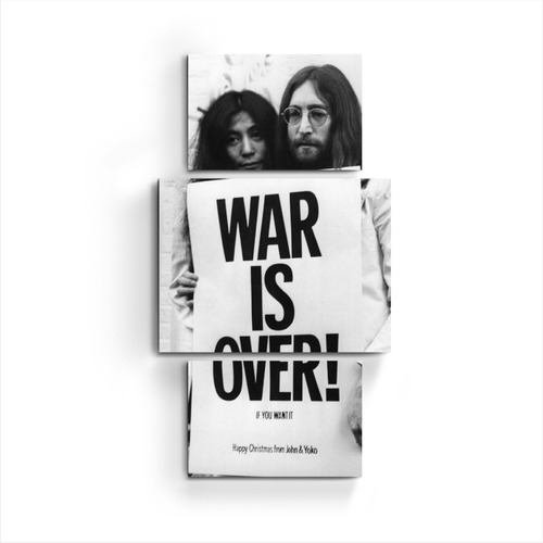Cuadro Triptico The Beatles John Lennon Cartel War Is Over