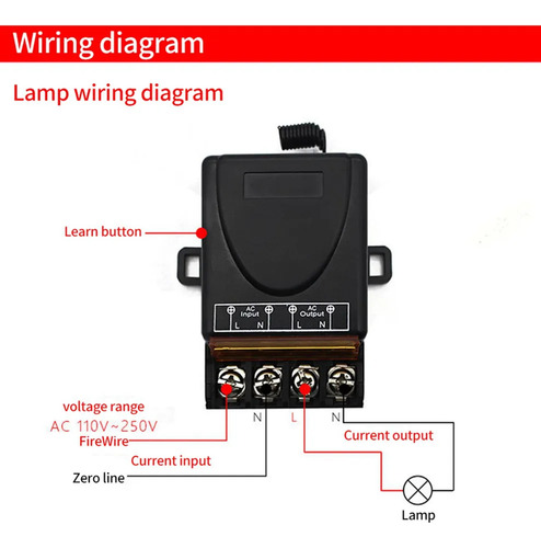 Interruptor De Control Remoto Inalámbrico 3x Ac220v 30a 1ch