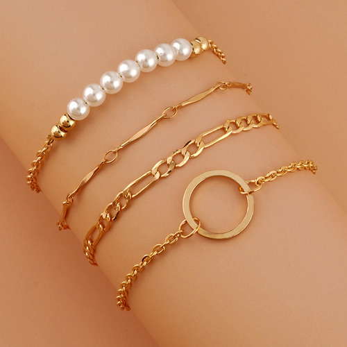 Kl Conjunto De Pulseras Multipiezas De Cuatro Perlas For