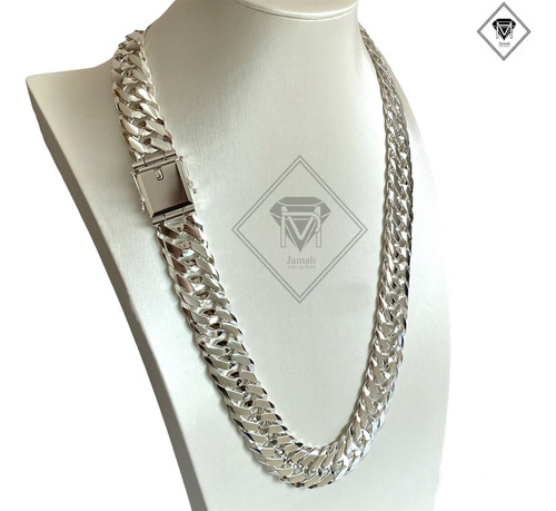 Conjunto Groumet Duplo Masculino Prata 925 F/ Gvta 22mm 70cm