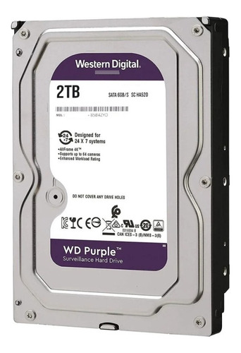 Disco Duro Western Digital 2tb Purple Wd23purz Color Púrpura