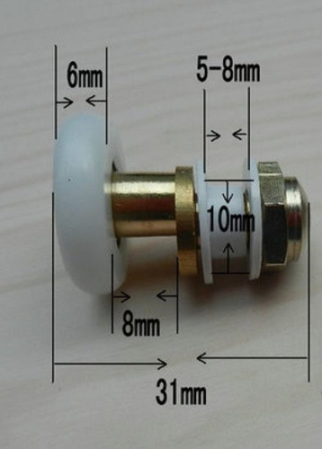 6pcs Rodillo Corredor Rueda Para Puerta De Baño Diámetro
