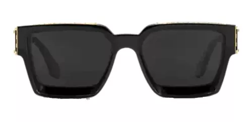 Anteojos de sol Louis Vuitton 1.1 Millionaires W con marco de acetato/metal  color negro/dorado, lente negra de plástico/nailon clásica, varilla  negra/dorada de acetato/metal