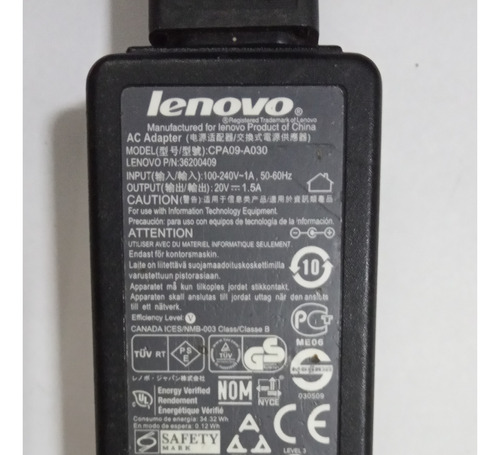 Cargador Portátil Lenovo Cpa09-a030 20v 1,5a 30w 5.5*2.5mm