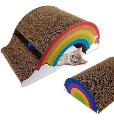 Rascador Ke Woow Premium Tipo Escalera Y Juguete Para Gato Color Arcoiris