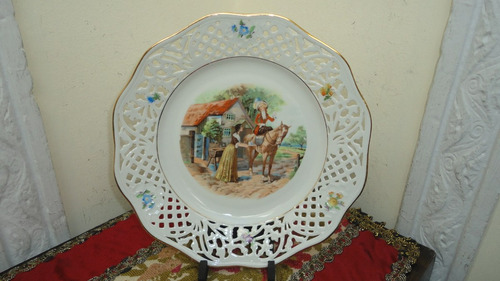 Plato Porcelana Bavaria Calado Antiguo Impecable Vealo